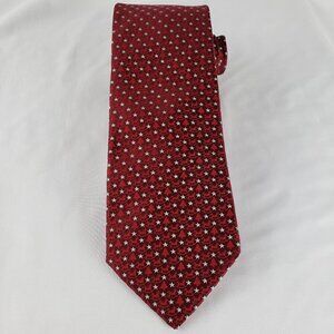 John W. Nordstrom Red Silk Mens Tie 3.75"x59".  Holiday Theme